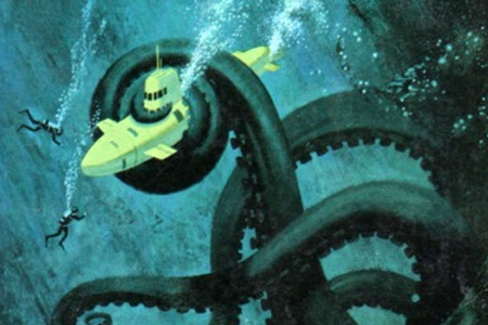 detail from the cover of The Deep Range by Arthur C Clarke