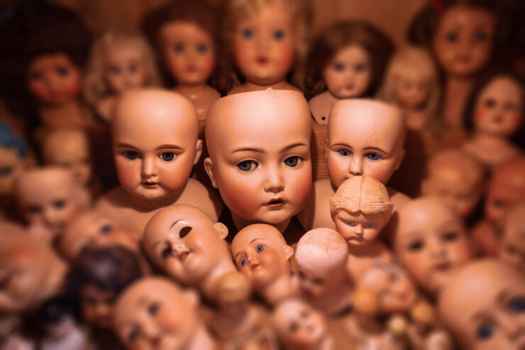 photo of doll heads