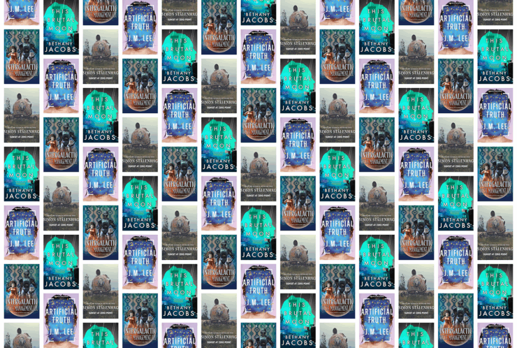 Mosaic of 4 covers of December 2025's new science fiction releases